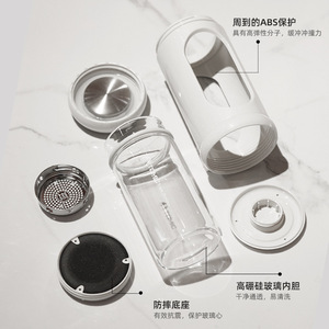 Vaso de vidrio mini de doble pared Tomic, botella de agua portátil a prueba de golpes para mujeres, uso en verano - Product Image 3