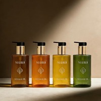 YUERUI NOUVEAU Flacon vide en PET de 250 ml (8 oz) à motif à pois pour huile capillaire, emballage pour huile nettoyante visage, bouteilles pour huile de massage corporel et soins de la peau