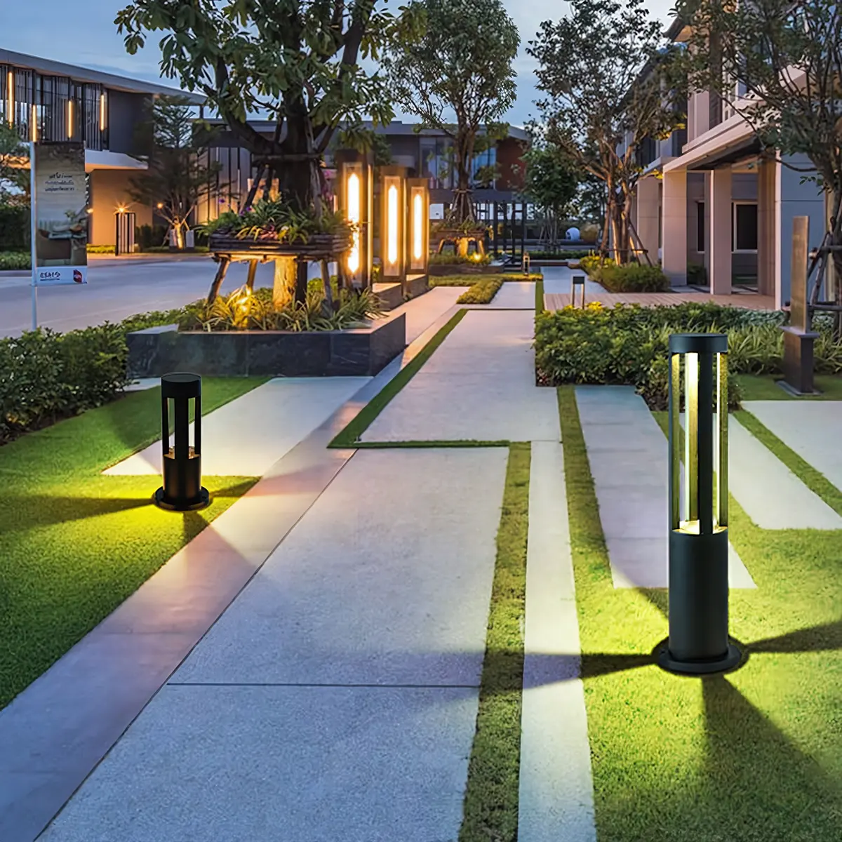 Outdoor Waterproof IP65 LED Garden Bollard Light For Landscape Yard Pathway Garden Lawn Lights
