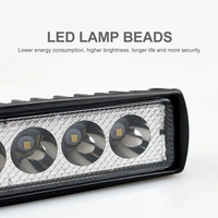 Luz de Trabajo LED para Automóvil de 6 Pulgadas, 18 W, 6 LED, 6500 K, 4000 LM, Aluminio Fundido a Presión, Haz de Luz Puntual, 24 V, para Camiones/Tractores/Vehículos Todoterreno