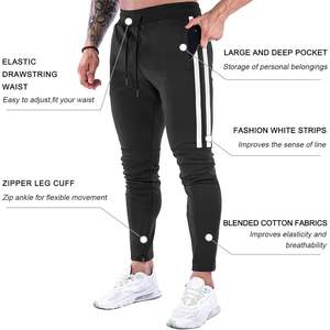 Pantalones Deportivos a Rayas para Hombre DiotSR, Corte Ajustado con Bolsillos, Transpirables, de Secado Rápido, para Gimnasio y Atletismo - Product Image 1