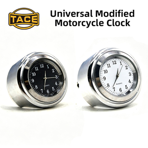 Reloj de cuarzo retro para motocicleta, indicador para Harley Cruiser Bobber, reloj universal para manillar de motocicleta, esfera blanca y negra - Product Image 6