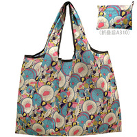 Sacs d'épicerie fourre-tout réutilisables pliables à impression complète Grand sac en nylon