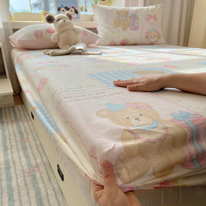 Cute Cartoon Eco-Friendly All-Season Bed <strong>Sheet</strong> 40S Cotton <strong>Fitted</strong> Cover Soft Breathable Kids &amp; Adults Bedding Mattress - Product Image 3