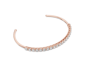 Luxury Lab Grown Diamond Rose Gold Charm <b>Bracelet</b> Modern Fashion Jewelry Gift Accessory Custom Designer Wristwear - Product Image 3