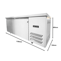 Congélateur Commercial en Acier Inoxydable à 2 Portes, Armoire Congélateur avec Plan de Travail, Congélateur Coffre, Équipement de Réfrigération pour Congeler les Aliments et Maintenir la Fraîcheur
