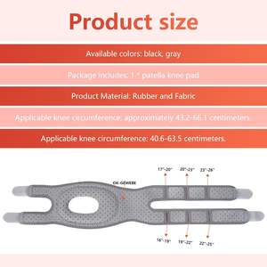 <span class=keywords><strong>Genouillère</strong></span> ajustable taille unique avec support respirant à ressorts, confortable pour la course, avec sangle rotulienne - Product Image 4