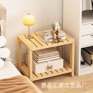 Wooden <b>Router</b> Storage Rack 2 Tier Natural Color Standing Type For Home Office Use - Product Image 3