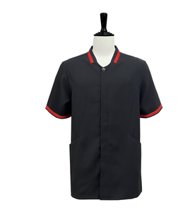 Personnalisable hommes 100% Polyester formel travail chemise col montant respirant séchage rapide été à manches courtes Restaurant hôtel - Product Image 1