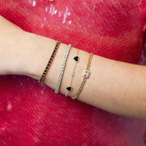 Gemnel-pulsera de plata de ley 925, corazón de oro de 18k, madre de perla, cz, última moda - Product Image 3