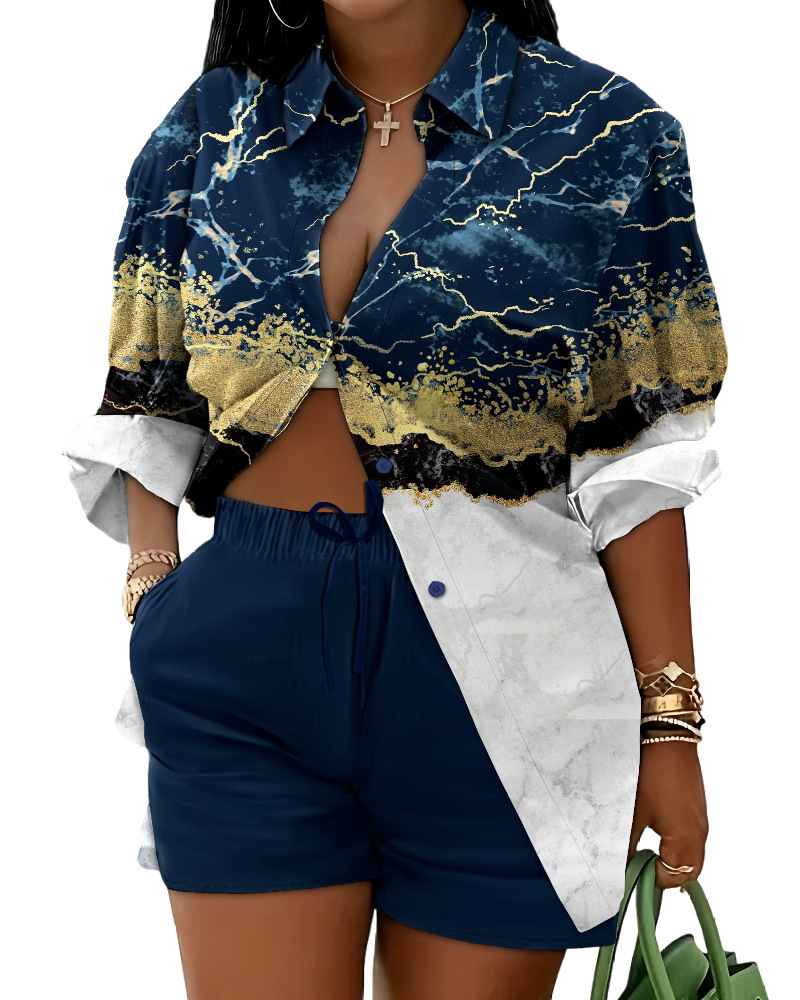 Navy blue print
