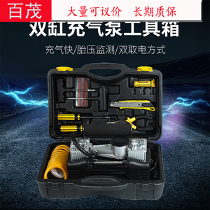 เครื่องสูบลมยางรถยนต์แบบสองกระบอกสูบ 150 วัตต์ ตัวเครื่องโลหะ พร้อมเกจวัดแรงดัน สำหรับใช้กับยานพาหนะ - Product Image 3