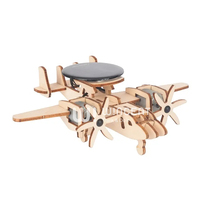 Kit de Experimentos Científicos Educativos STEM, Avión de Madera con Energía Solar Montessori DIY, Modelo de Rompecabezas 3D, Juguete para Niños
