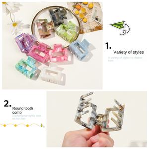 5cm carré pince en plastique transfrontalière doux dos tête épingle <span class=keywords><strong>à</strong></span> cheveux requin pince cheveux accessoires Style européen-américain fête utilisation - Product Image 3