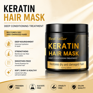 Mascarilla Capilar de Colágeno con Queratina Orgánica de Marca Privada para Reparación Intensiva y Suavizante del Cabello Dañado y Seco - Product Image 2