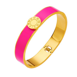 2025 New Design Fashion <b>Bracelet</b> for Women Enamel <b>Rainbow</b> Gold Tone Stainless Steel Charm <b>Bracelet</b> - Product Image 5