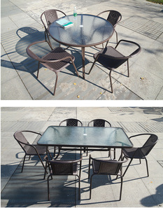 Mesa de Comedor Plegable de Lujo con Tapa de Cristal Wayon, Mesa Portátil Cuadrada y Redonda para Exteriores, para Balcón y Jardín - Product Image 5