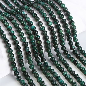Perles rondes en émeraude naturelle de 6, 8 et 10 mm, perles de guérison, pierres précieuses en vrac pour la fabrication de bijoux - Product Image 2