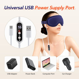 Massageador de Olhos USB Aquecido com Vibração e Máscara de Olhos de Seda com Compressa Quente Reutilizável para Dormir - Product Image 6