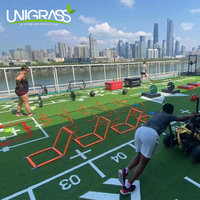 UNI DIY Logo En Gros Coloré Sports Gazon Gym Artificielle Sprint Piste Gazon Rouleaux Tapis D'herbe