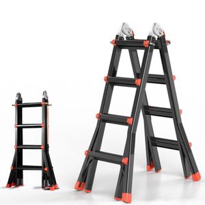 Sơn gấp màu đen Thang nhôm di động đa năng nhôm có thể gập lại - Product Image 1