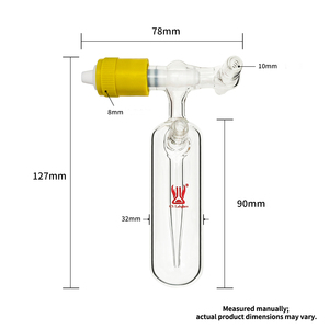 Fournitures de laboratoire CS Labglass verre borosilicate transparent empêchant le barboteur d'aspiration <span class=keywords><strong>Converse</strong></span> avec <span class=keywords><strong>nouvelle</strong></span> vanne à vide élevé - Product Image 6
