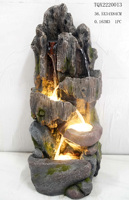 Nouvelle Fontaine Décorative de Jardin D&D en Résine, Style Zen Asiatique, Fontaine de Montagne en Pierre, Fabriquée en Matériaux de Haute Qualité pour l'Extérieur, Décoration Toutes Saisons