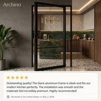 Puerta de Cocina Moderna de Aluminio con Marco Delgado y Vidrio Templado para Proyectos de Apartamentos, Precio de Fábrica, Suministro al por Mayor