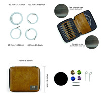 Agujas de Tejer Circulares Intercambiables de Aluminio Plateado Blanco Brillante en 9 Tamaños para Proyectos de Tejer a Mano de Suéteres DIY