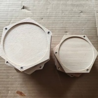 Boîte de rangement ronde en bois massif de frêne, durable, gravée, avec double compartiment, base en bois, blanc brut, personnalisable, pour projets DIY