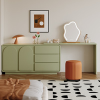 Table de toilette moderne style crème en bois massif, commode de rangement de chevet extensible pour chambre à coucher et salon