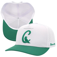 Gorra de Golf Personalizada de 5 Paneles, Bicolor, Impermeable, Transpirable, con Orificios Cortados con Láser, Gorra de Béisbol con Logotipo Personalizado, Gorra Deportiva con Cuerda