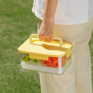 Eco-Friendly Fresh Leak-proof <b>Refrigerator</b> Storage Box Fresh Fruit Food Box Airtight Food <b>Container</b> With Handle Picnic Box - Product Image 1