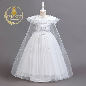 Robe tutu de princesse <span class=keywords><strong>des</strong></span> <span class=keywords><strong>neiges</strong></span> pour filles avec cape pour spectacle, fête, cosplay, costume d'Halloween, cosplay pour enfants - Product Image 2