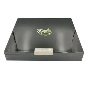 핫 세일 새로운 디자인 피아노 블랙 래커 럭셔리 나무 초콜릿 상자 80 pcs