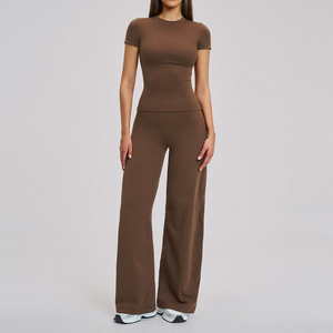 Conjunto Deportivo de Pantalones Acampanados y Camiseta sin Mangas para Correr al Aire Libre, Gimnasio y Yoga, Gran <span class=keywords><strong>Venta</strong></span> 2026 - Product Image 3