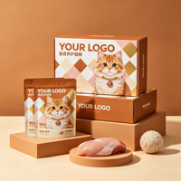 Boîte d'emballage personnalisée imprimée OEM, étiquette privée, pochette en carton brun pour animaux, emballage alimentaire de détail, commande en gros