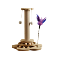 Arbre à chat en sisal tout-en-un avec petite balle jouet pour chats d'intérieur – Idéal pour le jeu à la maison