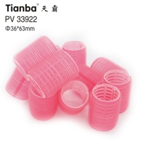 Produits Meilleure Vente Magie Soins des Cheveux En Plastique Rose Rouleaux De Cheveux Rouleau 36*63mm 12 PIÈCES/SAC