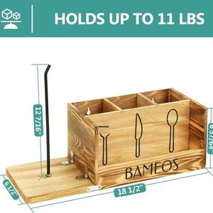 Wooden <b>kitchen</b> tableware and condiment storage rack, wall-mounted toilet <b>paper</b> holder, bathroom toiletries organizer. - Product Image 3