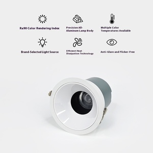 Modern Aluminum LED Recessed <strong>Spotlight</strong> 5W/7W/10W for Home Office Ceiling Lighting IP33 Rated Anti-Glare 15-36 <strong>Beam</strong> Angle - Product Image 2
