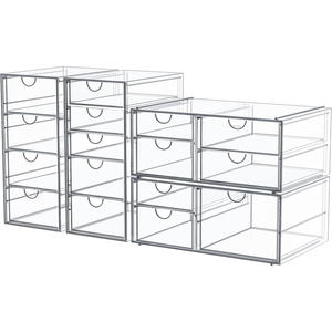 Organiseur de tiroirs en PET transparent à 4/5/6 niveaux, organiseur de bureau, tiroir en plastique avec vos fournitures de bureau - Product Image 1
