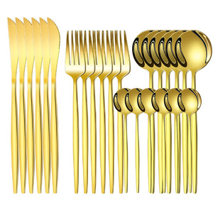 Cubiertos de acero inoxidable de gran venta transfronterizos, tenedores, cucharas, vajilla portuguesa occidental, finamente pulidos y brillantes. - Product Image 3