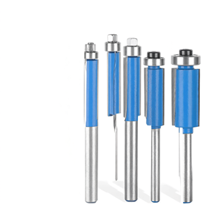 LaVie Blue Flush Trim <b>Router</b> Bit 1/4 Inch Shank Double Flute Carbide <b>Woodworking</b> - Product Image 1