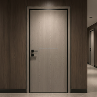 Porte intérieure en bois avec finition mélamine HPL, cadre en aluminium sur mesure, pour hôtel, villa, appartement, projet