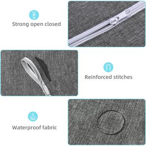 Hanging Laundry <b>Hamper</b> Bag 20 x 30 Inch Grey With 2 Hooks For Door Or Wall <b>Storage</b> Clothing Organizer - Product Image 4