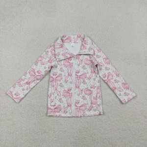 Vestes de yoga actives pour bébés filles avec fleurs, nœuds, poches et fermeture éclair - Product Image 6