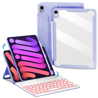 Manyetik şeffaf Tablet klavye iPad kılıfı Mini 6 kapak 8.3 inç 2021 kablosuz arkadan aydınlatmalı klavye