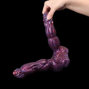 LUUK Double Head Animal Dragon <b>Dildo</b> Kinky Silicone Knot Penis Sex Toys Geeky Double Penetration Liquid Silicone <b>Dildo</b> for LGBT - Product Image 6