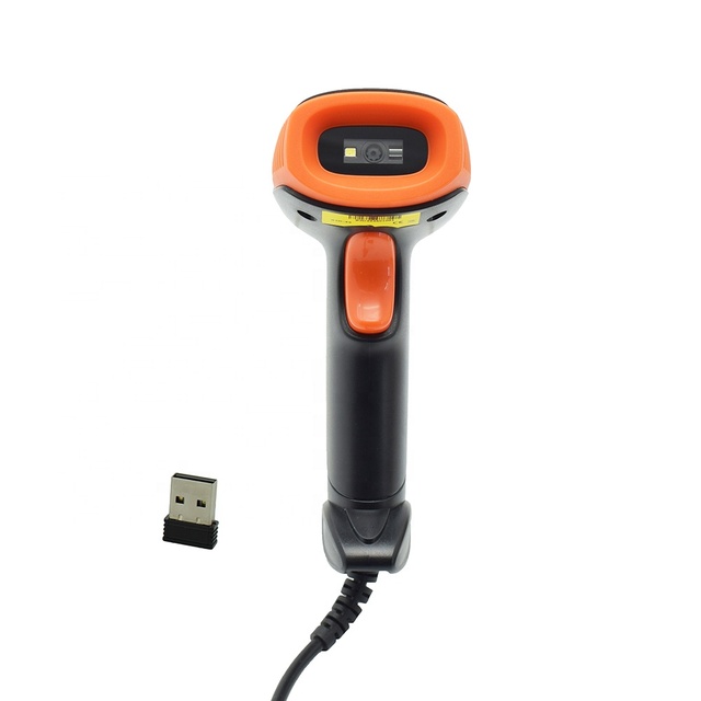 USB 2D Wireless Barcode Scanner with Domgle Receiver